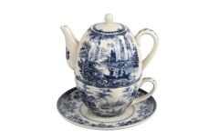 Lucky Art Florantıne Tek Kişilik Çay Seti Mavi