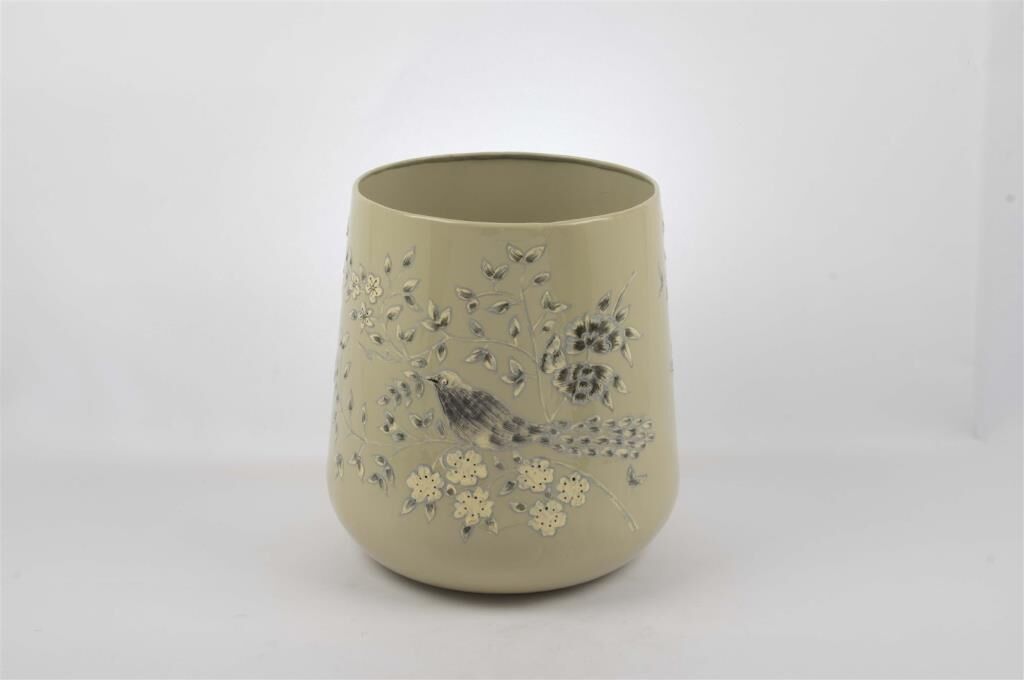 Mikasa Moor Krem Kuş Desenli Saksı 30x33cm