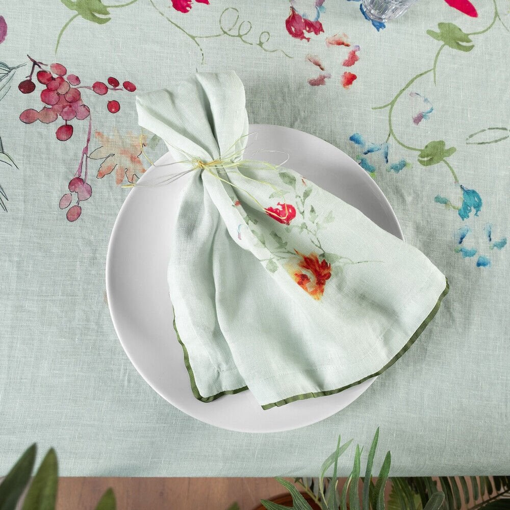 Sarev Hemera Keten 50/50 Peçete, .Yeşil