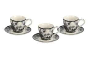 Lucky Art Florantıne 6Lı Kahve Fincanı Set Siyah