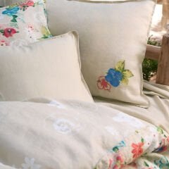 Sarev Hermıone Keten Nevresim Takımı Çift Kişilik , Bej