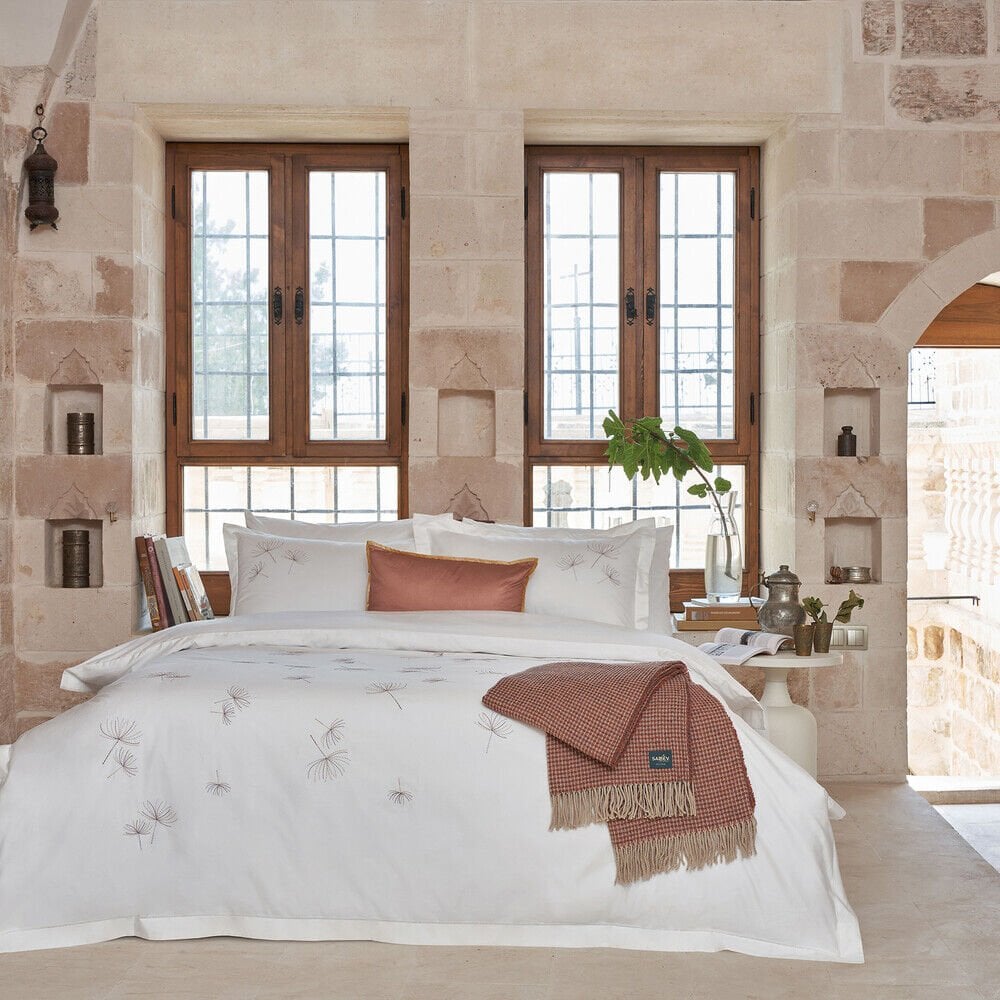 Sarev Juventus Nevresim Takımı Saten Nevresim Takımı Çift Kişilik , Beyaz