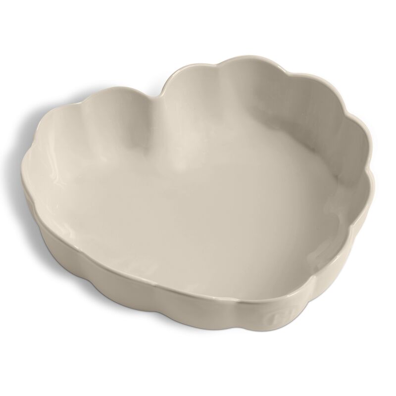 Emile Henry Madeleine Fırın Kabı Kalp 6,5 x 24,5 x 26,5 cm Ekru