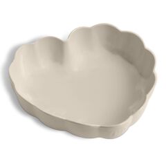 Emile Henry Madeleine Fırın Kabı Kalp 6,5 x 24,5 x 26,5 cm Ekru