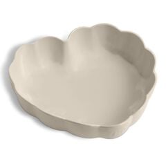 Emile Henry Madeleine Fırın Kabı Kalp 6,5 x 24,5 x 26,5 cm Ekru