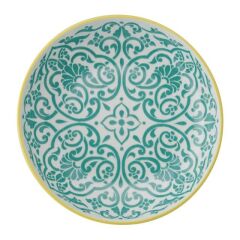 Mikasa MKPBOWLS41 Sırlı Seramik Kase Sarı ve Mavi Geometrik Desenli