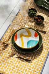 Mikasa MKPBOWLS40 Sırlı Seramik Kase Sarı Soyut Desenli