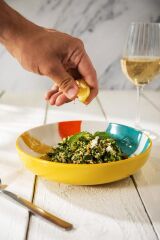 Mikasa MKPBOWLS40 Sırlı Seramik Kase Sarı Soyut Desenli