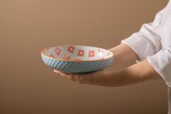 Mikasa MKPBOWLS32 Sırlı Seramik Kase Mavi Mozaik Desenli