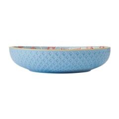 Mikasa MKPBOWLS32 Sırlı Seramik Kase Mavi Mozaik Desenli