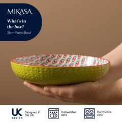 Mikasa MKPBOWLS31 Sırlı Seramik Kase Geometrik Desenli