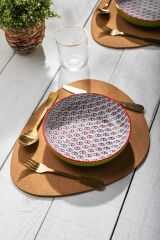 Mikasa MKPBOWLS31 Sırlı Seramik Kase Geometrik Desenli