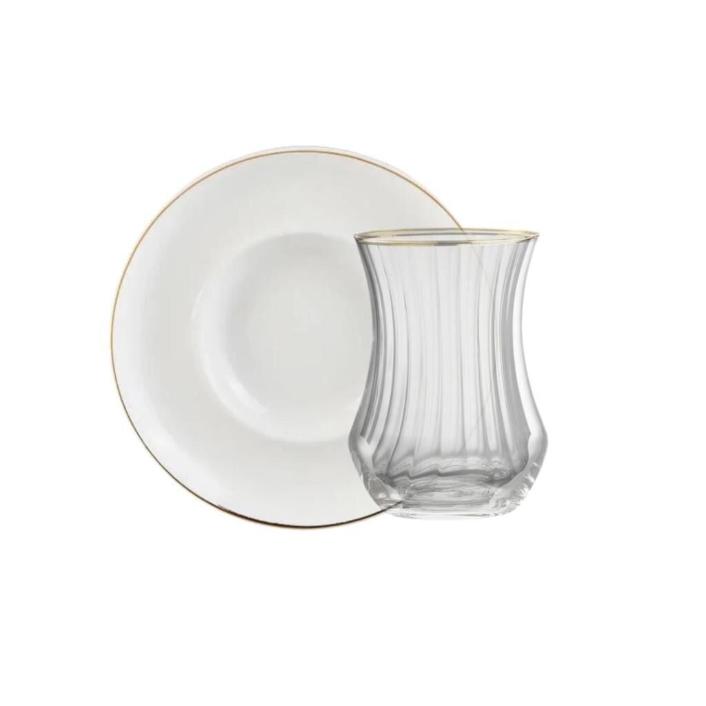 Sandro Moreno 1898 Lıne Gold 12 Parça Optik  Çay Seti