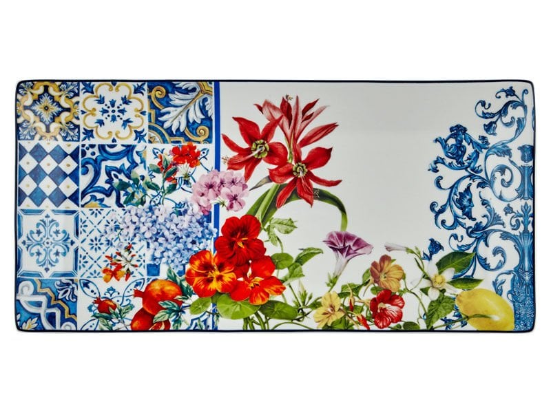 Joy Carmen Italy Garden 2Lı Buyuk Dıkdortgen Tabak 30X15 Cm