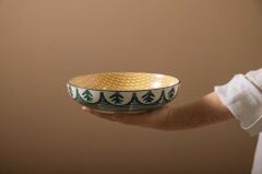 Mikasa MKPBOWLS28 Sırlı Seramik Kase Yeşil Yaprak Desenli