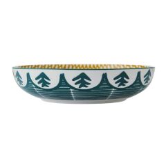 Mikasa MKPBOWLS28 Sırlı Seramik Kase Yeşil Yaprak Desenli