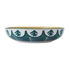 Mikasa MKPBOWLS28 Sırlı Seramik Kase Yeşil Yaprak Desenli