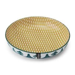 Mikasa MKPBOWLS28 Sırlı Seramik Kase Yeşil Yaprak Desenli