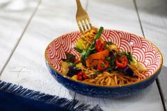 Mikasa MKPBOWLS27 Sırlı Seramik Kase Mavi Kavis Desenli