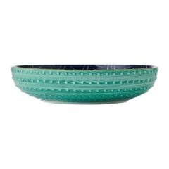Mikasa MKPBOWLS18 Sırlı Seramik Kase İndigo Chevron Desenli