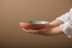 Mikasa MKPBOWLS13 Sırlı Seramik Kase Geometrik Yaprak Desenli