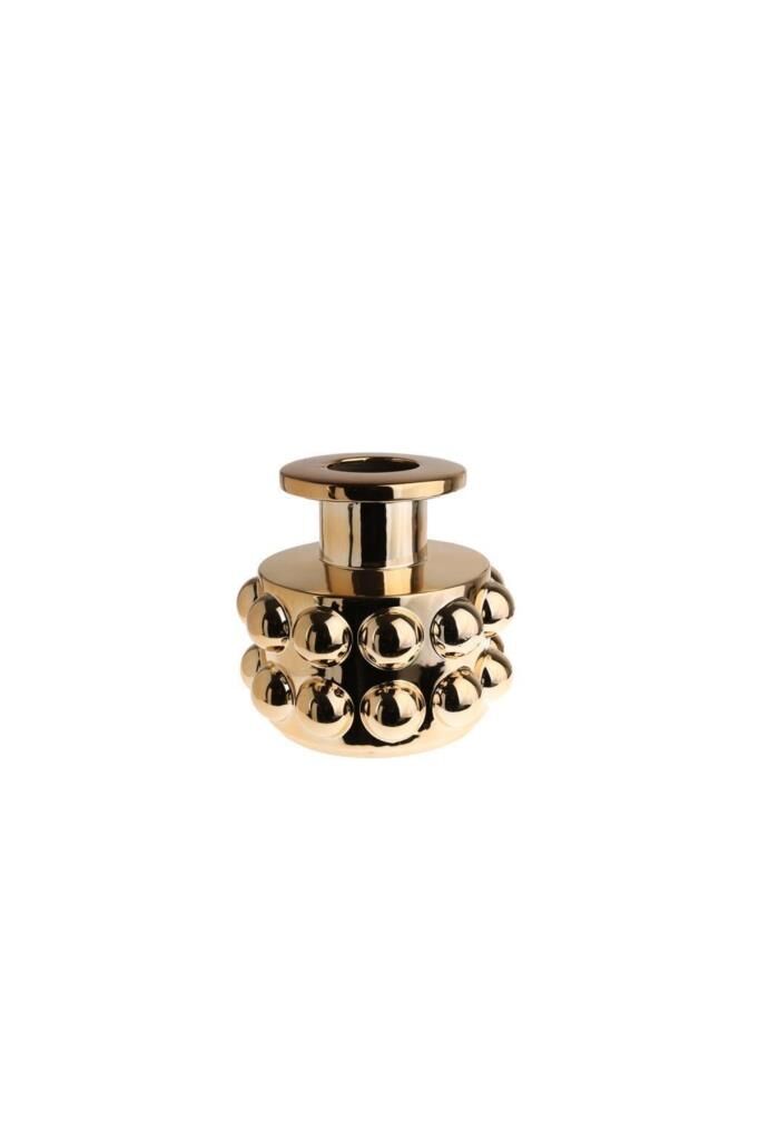 Lucky Art Gold Toplu Yayvan Vazo 24Cm