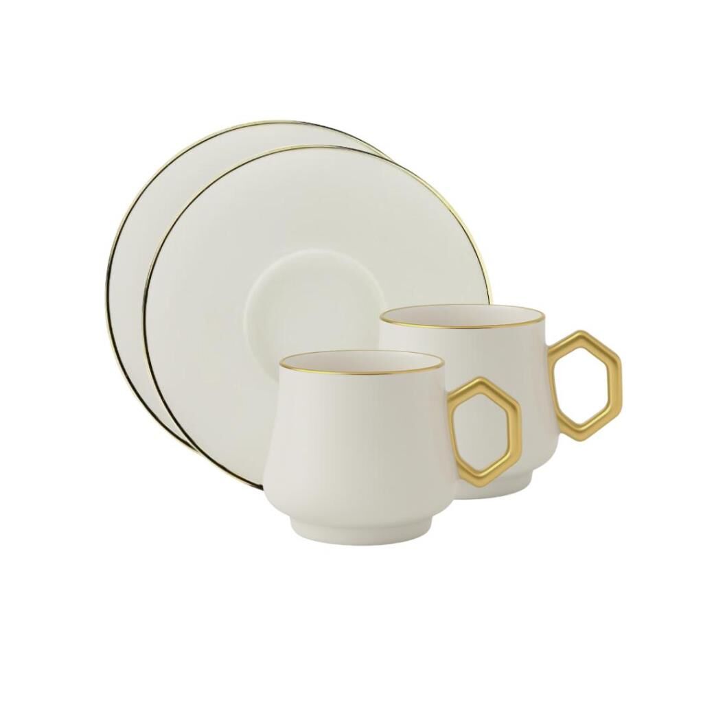 Sandro Moreno Duble Kahve Fincan Seti 1453 Geo F.Gold 4 Parça