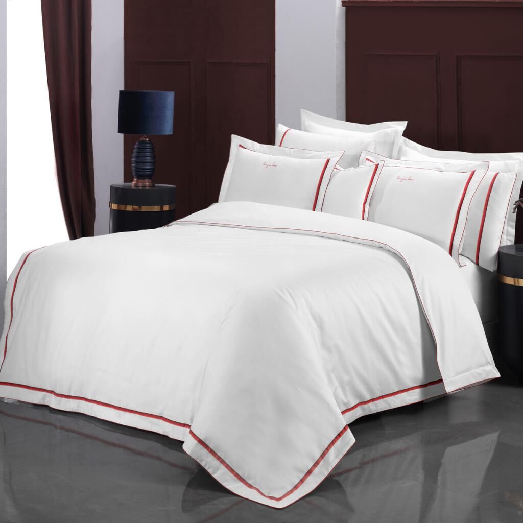 Sarev Odeo Saten Nevresim Takımı King Size , .Beyaz