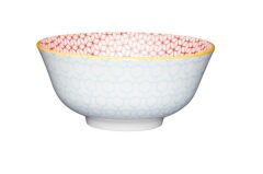 Mikasa KCBOWL06 Sırlı Seramik Kase Geometrik Mavi Desenli