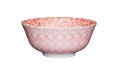 Mikasa KCBOWL12 Sırlı Seramik Kase Kırmızı Rose Garden Desenli