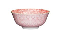 Mikasa KCBOWL12 Sırlı Seramik Kase Kırmızı Rose Garden Desenli
