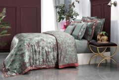 Sarev Knıdos Ipek Saten Nevresim Takımı Çift Kişilik , .Gri