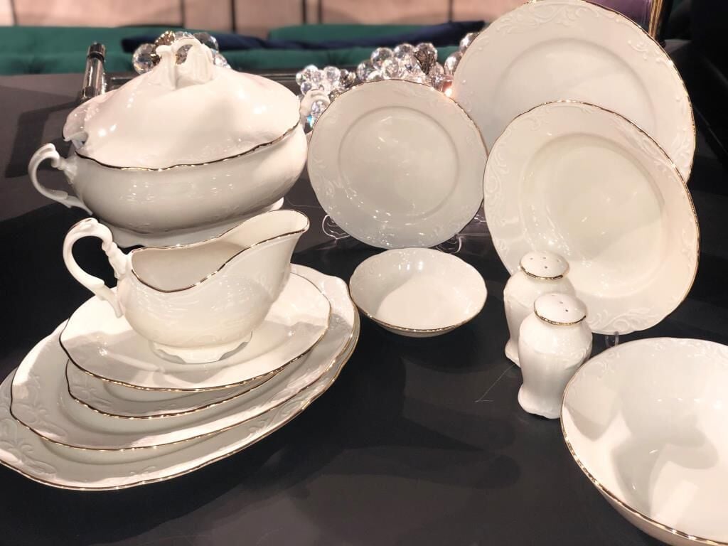 Thun Tulip 77 Parça Yemek Takımı Gold Rim