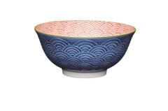 Mikasa KCBOWL27 Sırlı Seramik Kase Mavi Kavis Desenli