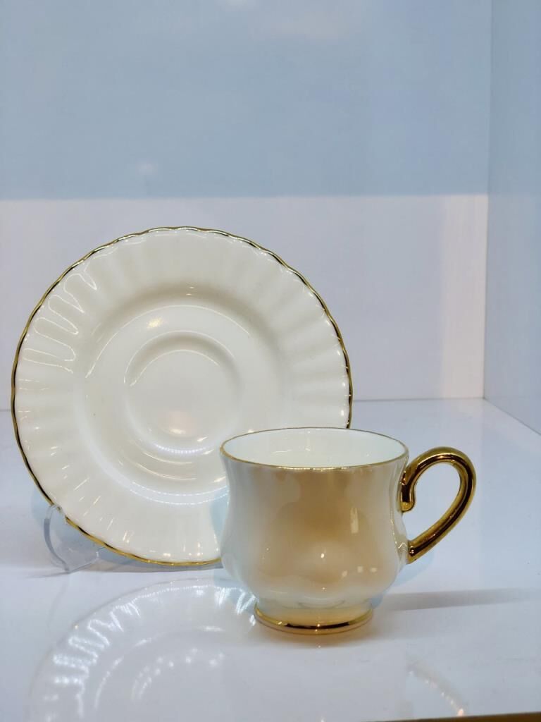 Evaliza Sophia English Bone 6Lı Kahve Fincanı Altın