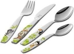 Zwilling Jungle Çocuk Çatal Kaşık Bıçak Seti | 18/10 Paslanmaz Çelik | 4-Parça