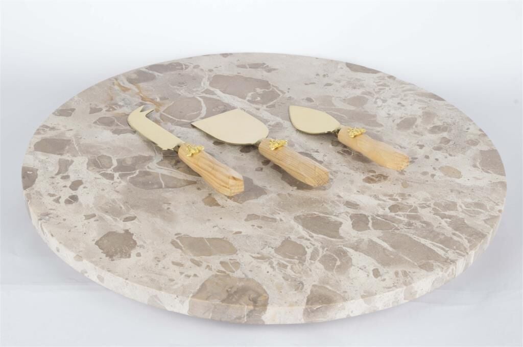 Mikasa Moor Krem Gold Mermer Peynir Sunum Seti 41cm