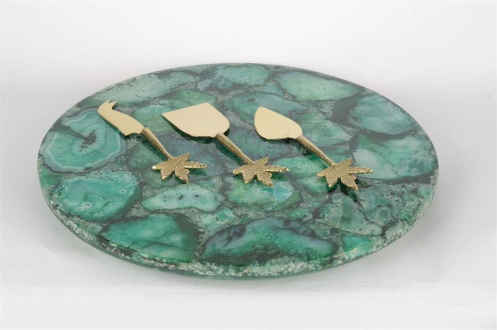 Mikasa Moor Yeşil Mermer Gold Peynir Sunum Seti 36cm