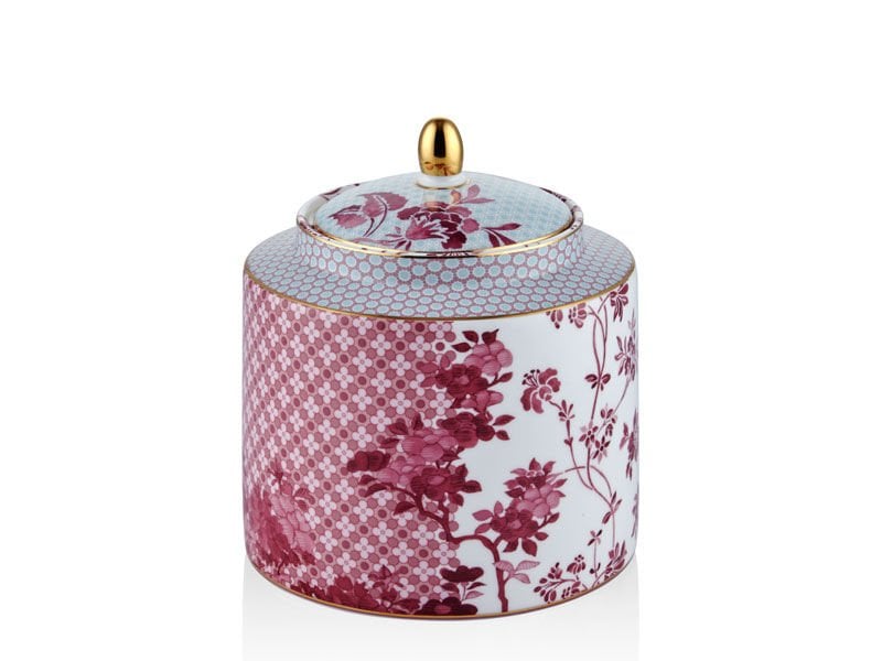 Tea Delight Regency Damask Orta Boy Kavanoz- Pembe