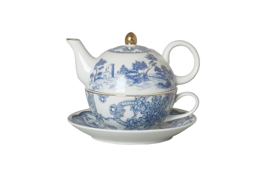 Lucky Art Florance Bone Tek Kişilik Demlik & Fincan Set