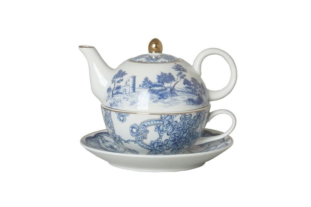 Lucky Art Florance Bone Tek Kişilik Demlik & Fincan Set