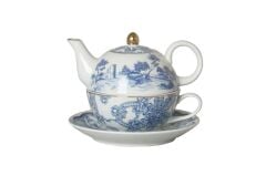 Lucky Art Florance Bone Tek Kişilik Demlik & Fincan Set