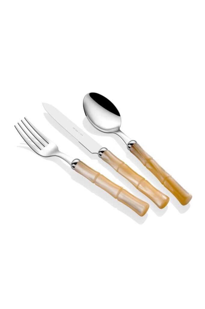 Rivadossi Bamboo Krem 75 Parça Çatal Bıçak Seti