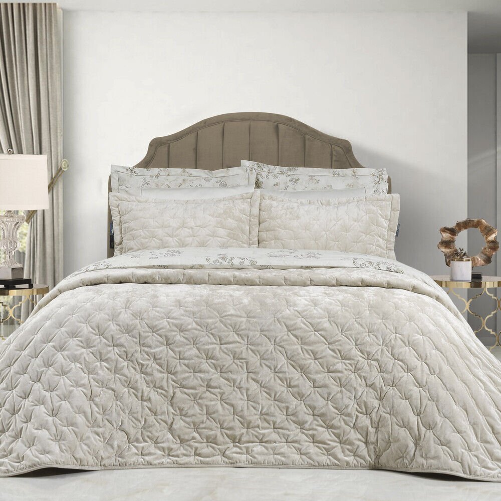 Sarev Metis Bej Yatak Örtüsü Seti