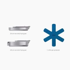 Joseph Joseph Space 3 Katmanlı Paslanmaz Çelik Seramik Kaplama 3 Parça Kızartma Tavası Seti