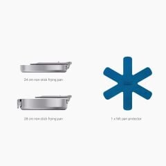 Joseph Joseph Space 3 Katmanlı Paslanmaz Çelik Seramik Kaplama 3 Parça Kızartma Tavası Seti