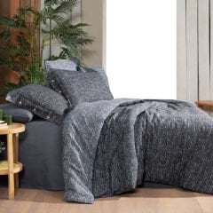 Sarev Glamis Çift Kişilik %100 Pamuk Flanel (Pazen) Nevresim Takımı-Gri