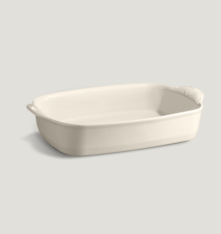 Emile Henry Fırın Kabı Dikdörtgen 36 x 23 cm Krem