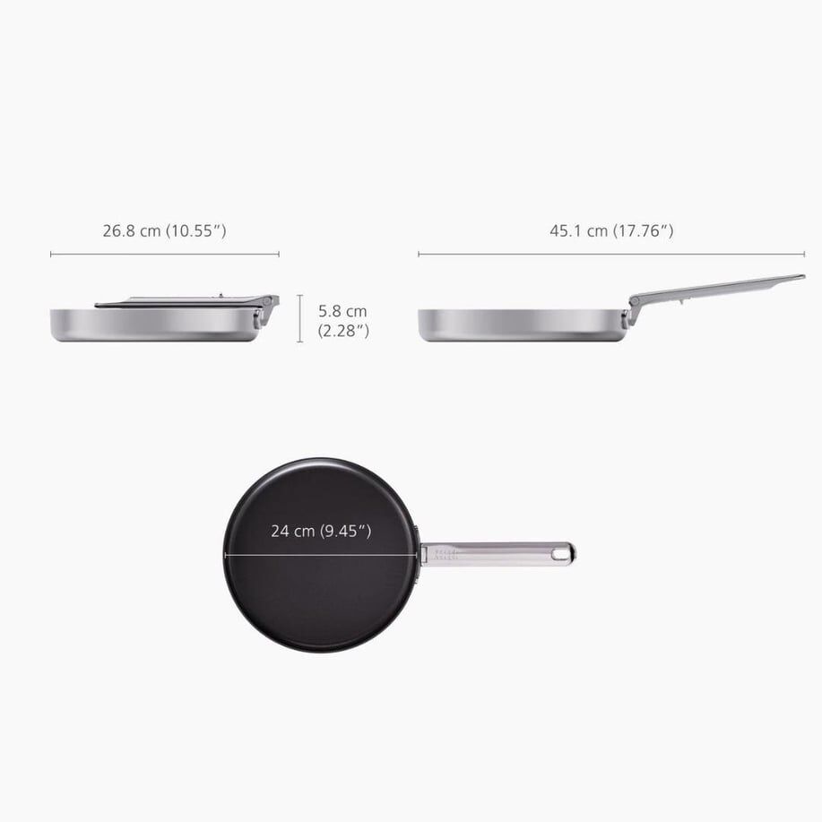 Joseph Joseph Space 3 Katmanlı Paslanmaz Çelik Seramik Kaplama 24 cm Kızartma Tavası