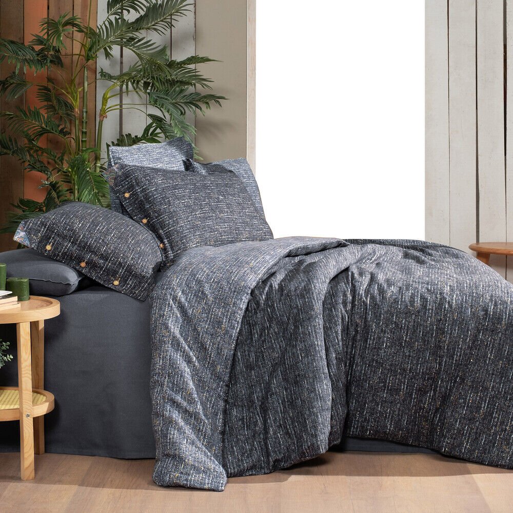 Sarev Glamis Tek Kişilik %100 Pamuk Flanel (Pazen) Nevresim Takımı-Gri